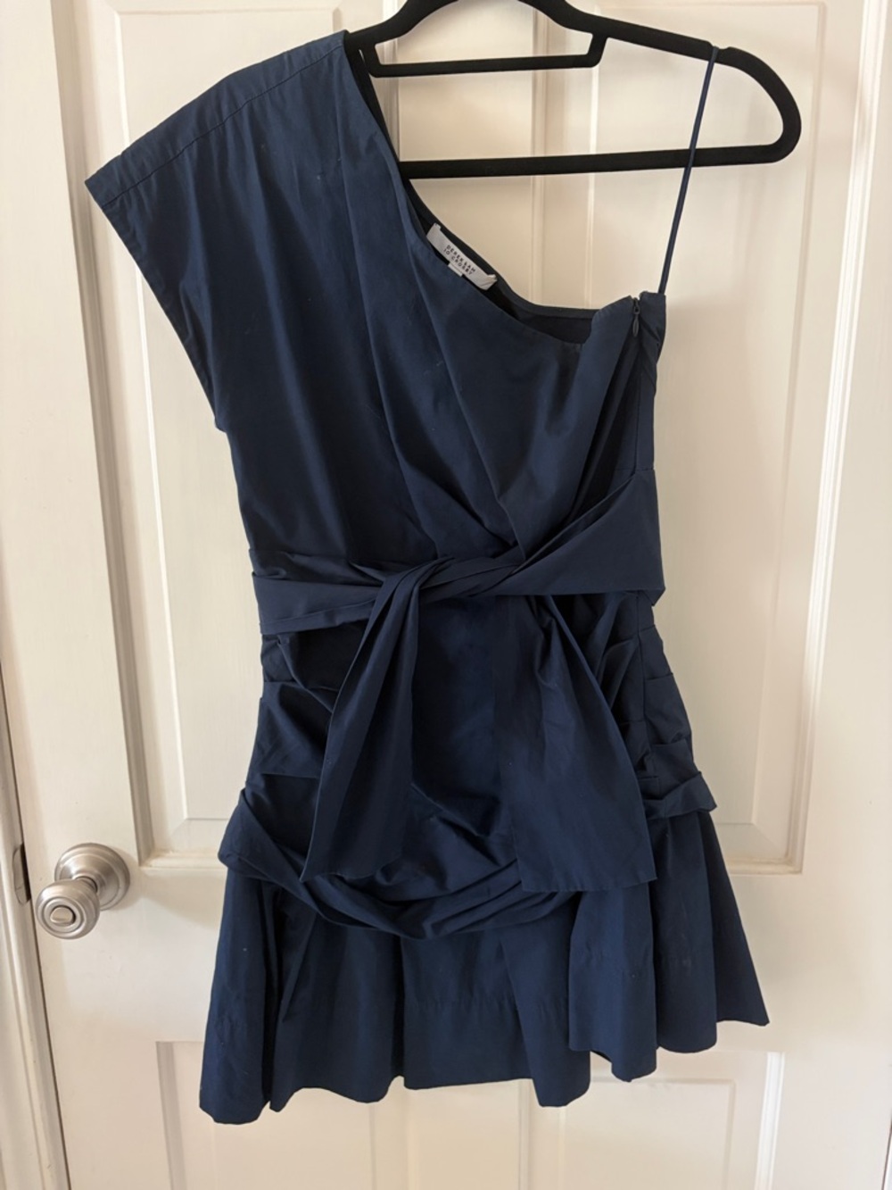 Derek Lam Navy One-Shoulder Mini Dress